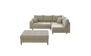 S-STYLE Ecksofa mit Hocker Lars rechts Beige