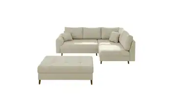 S-STYLE Ecksofa mit Hocker Maya Beige rechts