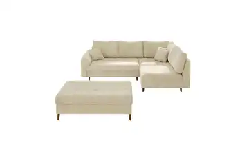 S-STYLE Ecksofa mit Hocker Trygve Beige rechts