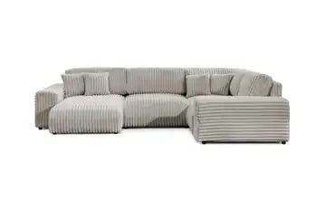 Wohnlandschaft XXL Hellgrau links