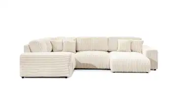 Wohnlandschaft XXL Hellbeige rechts