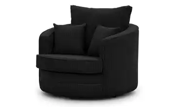 Drehsessel Cordstoff Schwarz