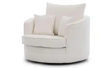 Drehsessel Boucléstoff Weiß