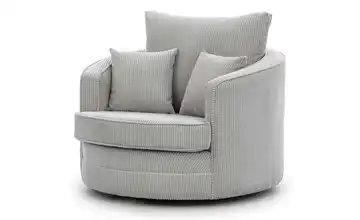 Drehsessel Cordstoff Hellgrau