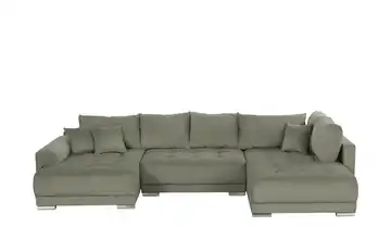 Wohnlandschaft Lemmon Cordstoff Grün links