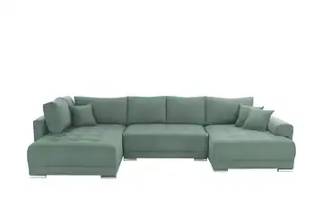 Wohnlandschaft Lemmon Flachgewebe Dunkelgrün rechts