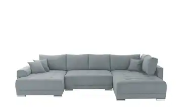 Wohnlandschaft Lemmon Flachgewebe Grau links