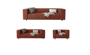 S-STYLE Polstergarnitur 3+2+1 Oskar Terracotta