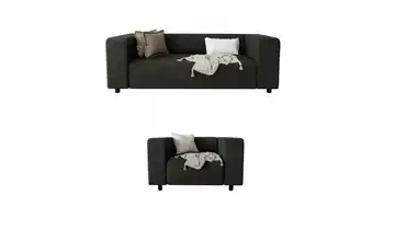 S-STYLE Polstergarnitur 2+1 Oskar Schwarz