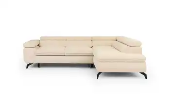 S-STYLE Ecksofa Bonnie Chenille rechts Hellbeige