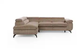 S-STYLE Ecksofa Bonnie Cordstoff links Beige