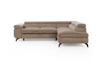 S-STYLE Ecksofa Bonnie Cordstoff rechts Beige