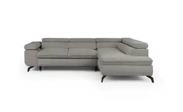 S-STYLE Ecksofa Bonnie Chenille rechts Hellgrau