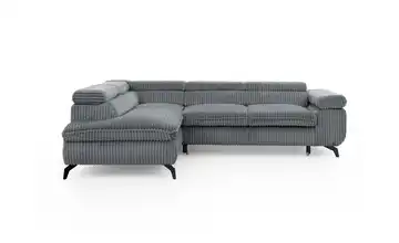 S-STYLE Ecksofa Bonnie Cordstoff links Grau