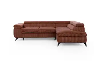 S-STYLE Ecksofa Bonnie Cordstoff rechts Terracotta