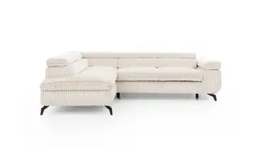 S-STYLE Ecksofa Bonnie Cordstoff links Creme
