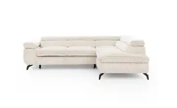 S-STYLE Ecksofa Bonnie Cordstoff rechts Creme