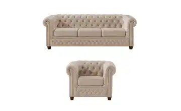 S-STYLE Polestergarnitur 3+1 Beige