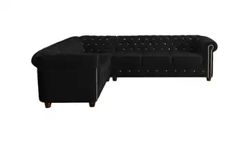 S-STYLE Ecksofa links Schwarz