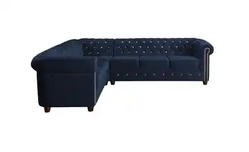 S-STYLE Ecksofa links Marineblau