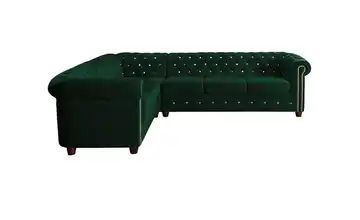 S-STYLE Ecksofa links Flaschengrün