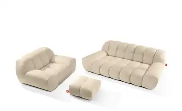 KONSIMO Polstermöbel 3er-Set Hellbeige