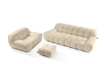 KONSIMO Polstermöbel 3er-Set Hellbeige