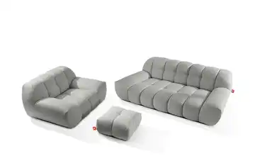 KONSIMO Polstermöbel 3er-Set Hellgrau