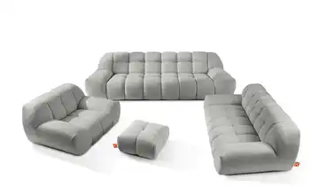 KONSIMO Polstermöbel 4er-Set Hellgrau