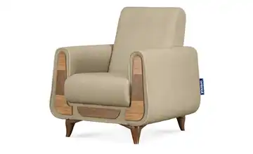 KONSIMO Sessel Hellbeige Boucléstoff