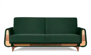 KONSIMO Einzelsofa Velours Dunkelgrün