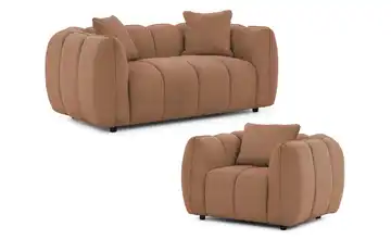 S-STYLE Polstergarnitur 2+1 Terracotta
