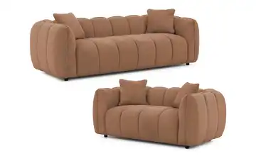 S-STYLE Polstergarnitur 3+2 Terracotta