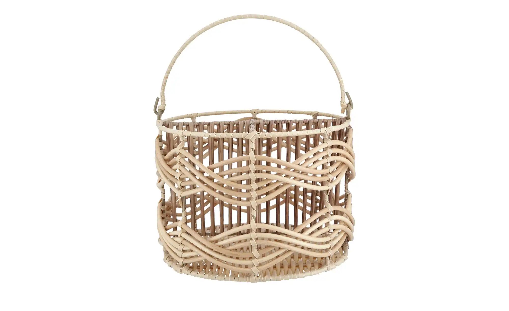 Aufbewahrungskorb mit Henkel | braun | Metall,Kunststoff | Maße (cm): H: 16 Ø: 22.0 Aufbewahren & Ordnen > Körbe - Sconto Image