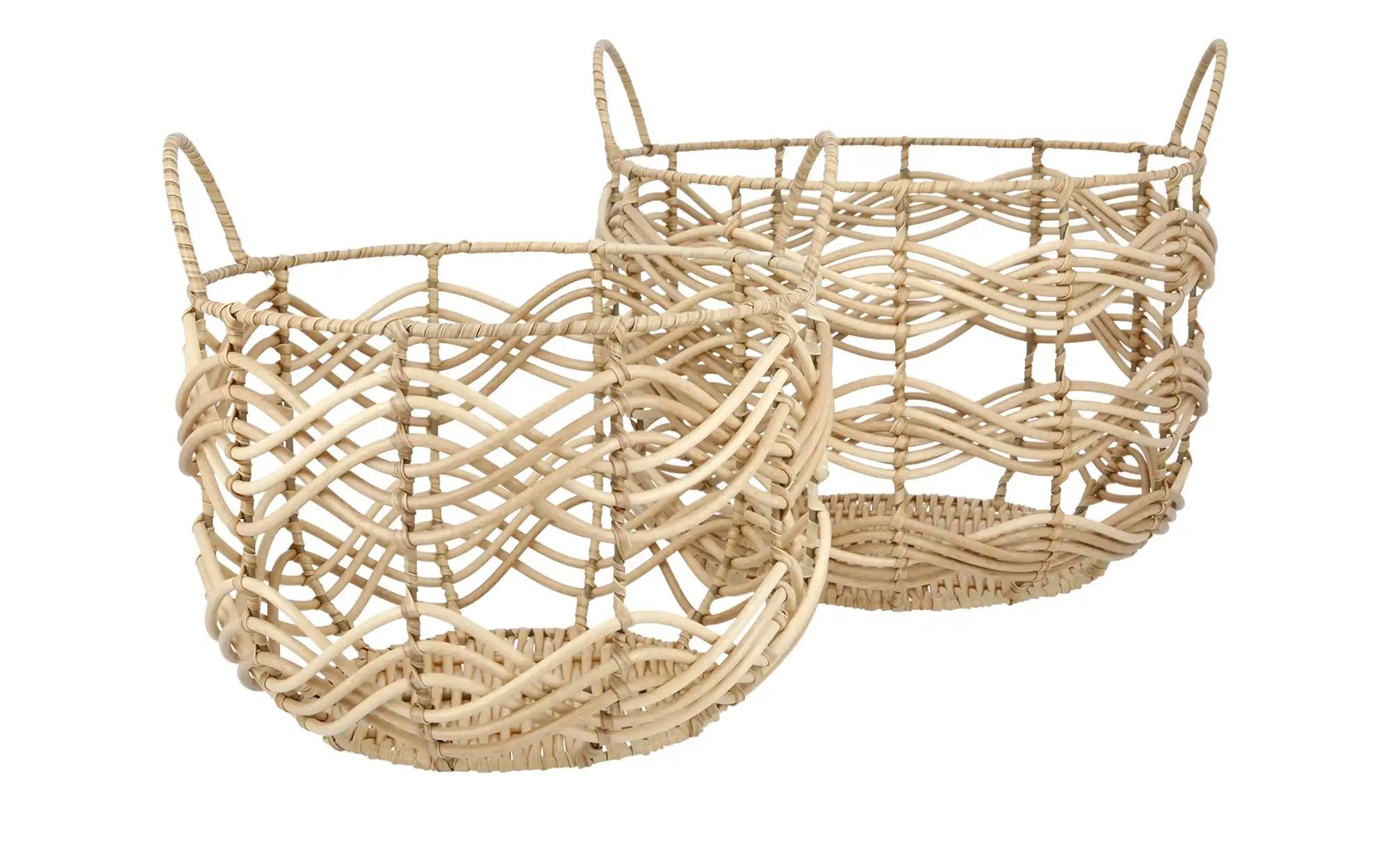 Aufbewahrungskorb 2er Set | braun | Kunststoff,Metall | Maße (cm): H: 25 Ø: 26.0 Aufbewahren & Ordnen > Körbe - Sconto Image