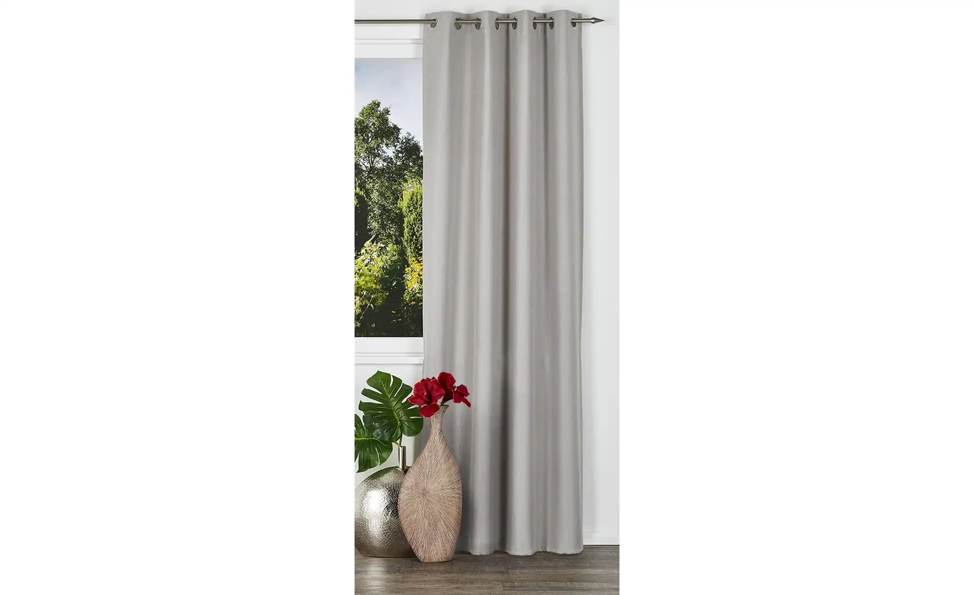 como Ösenschal | silber | Synthetik | Maße (cm): B: 135 Gardinen & Sichtschutz > Schlaufenschals - Sconto Image