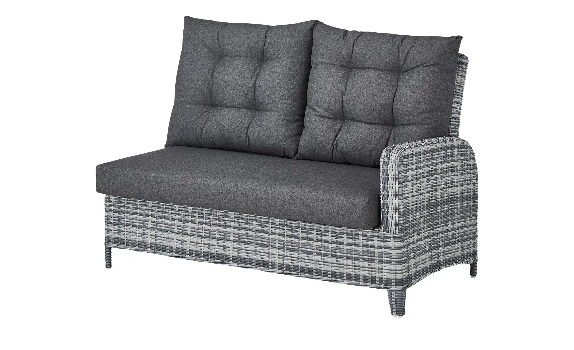 a casa mia Sofa 2-Sitzer Padua Veneto hellgrau - grau - Aluminium pulverbeschichtet/ PE-Geflecht - Sconto
