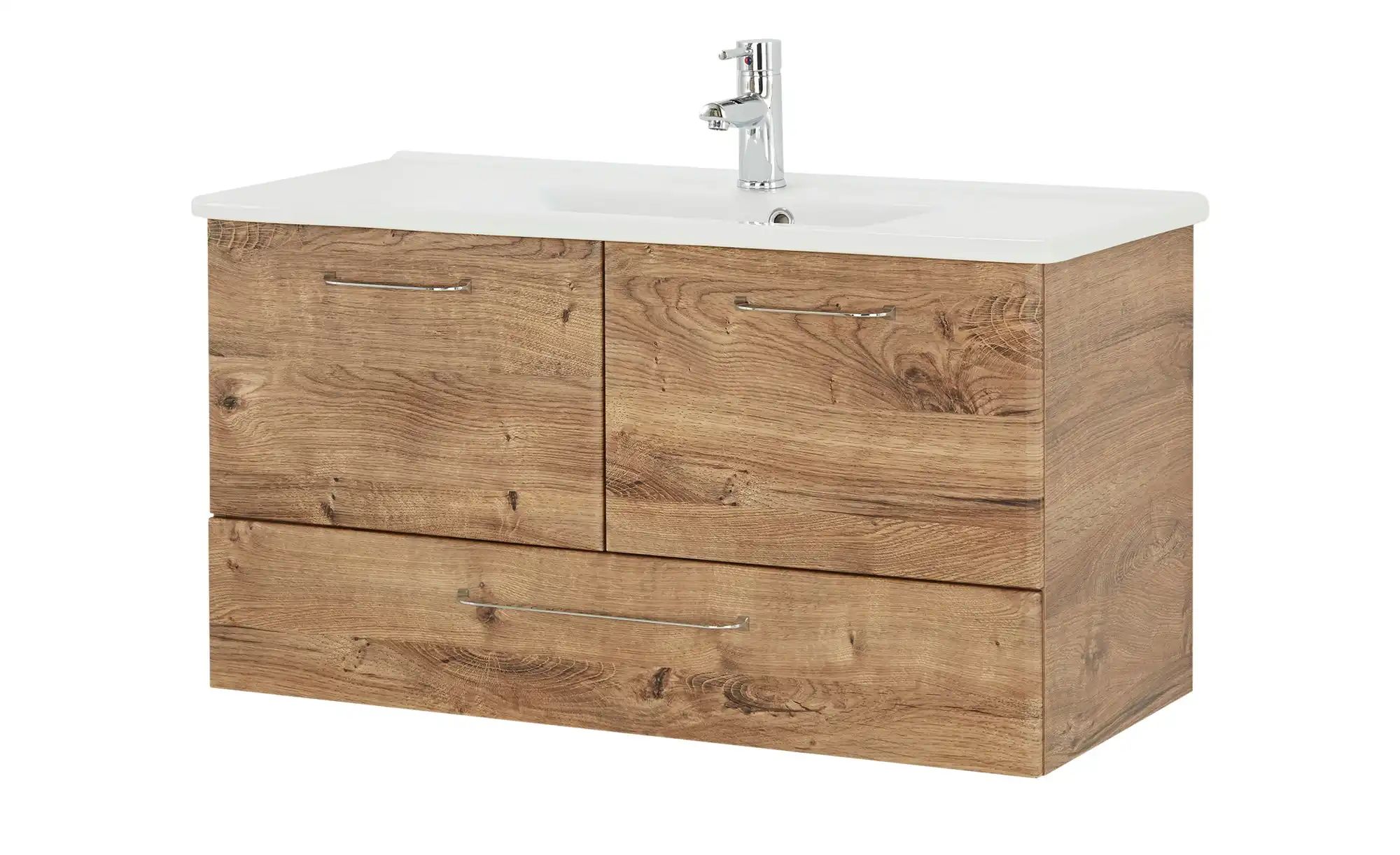 Waschtischunterschrank Friesach | holzfarben | Maße (cm): B: 96 H: 51 T: 44.0 Badmöbel > Badschränke > Waschbeckenunterschränke - Sconto Image