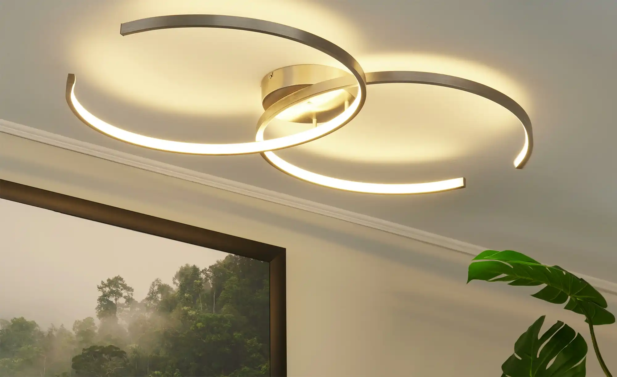 Trio Smart - | LED Home Deckenleuchte | Sconto Nickel