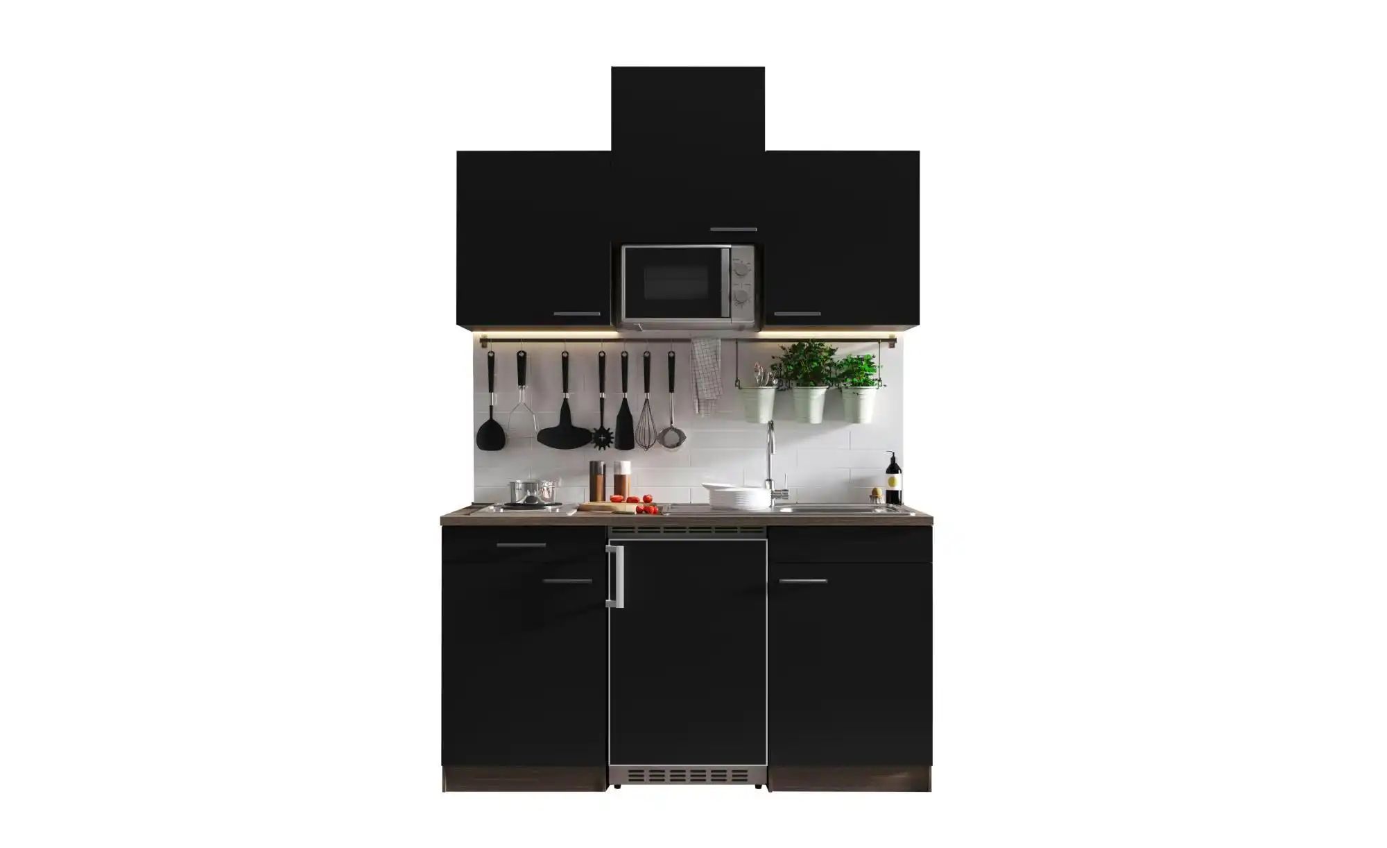 RESPEKTA Singleküche »Oliver«, mit E-Geräten, Gesamtbreite: 150 cm - schwarz - Image 2