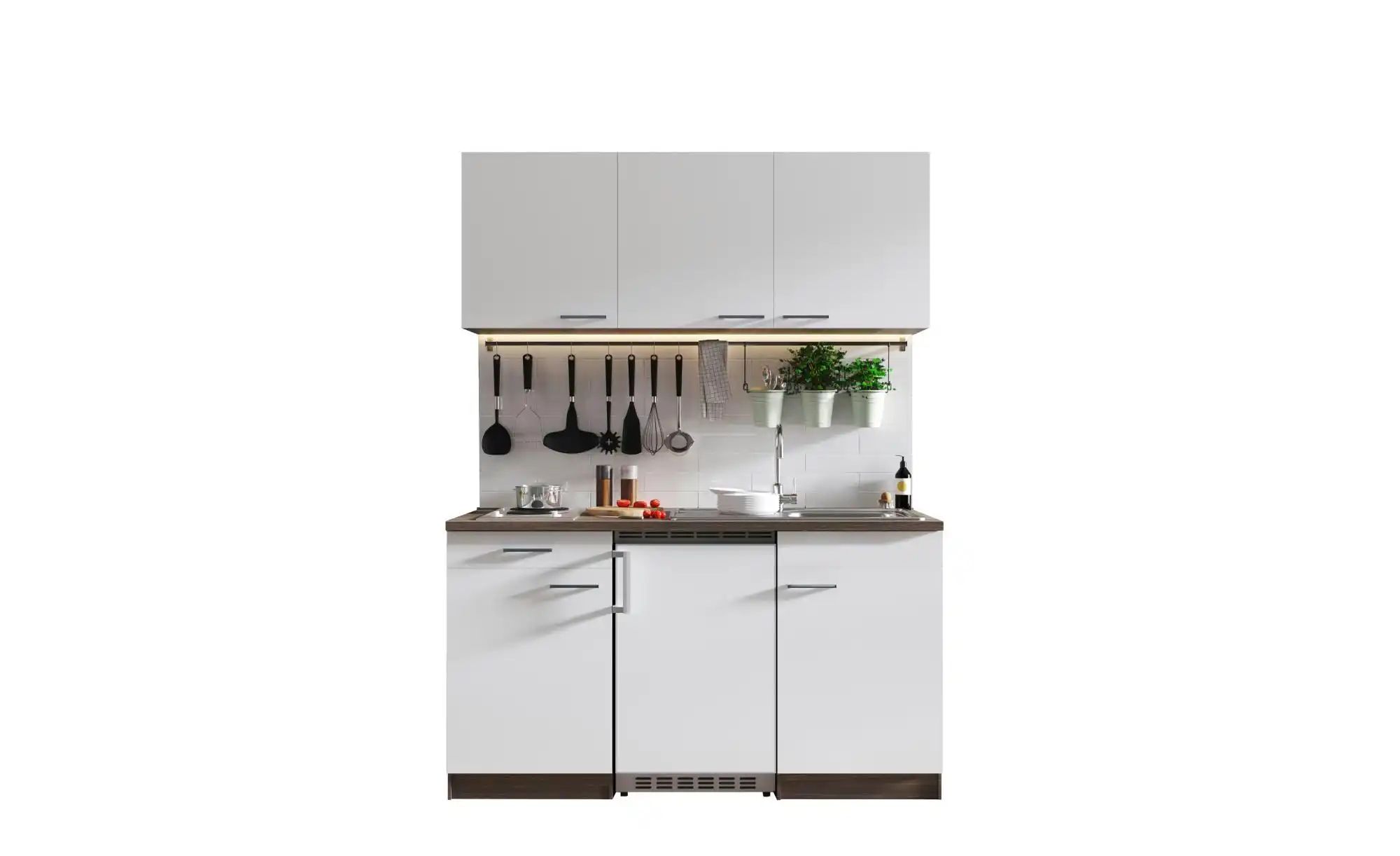 Respekta Weiß Küche Küchenzeile Singleküche Eiche York Oliver 150 Cm - Image 3