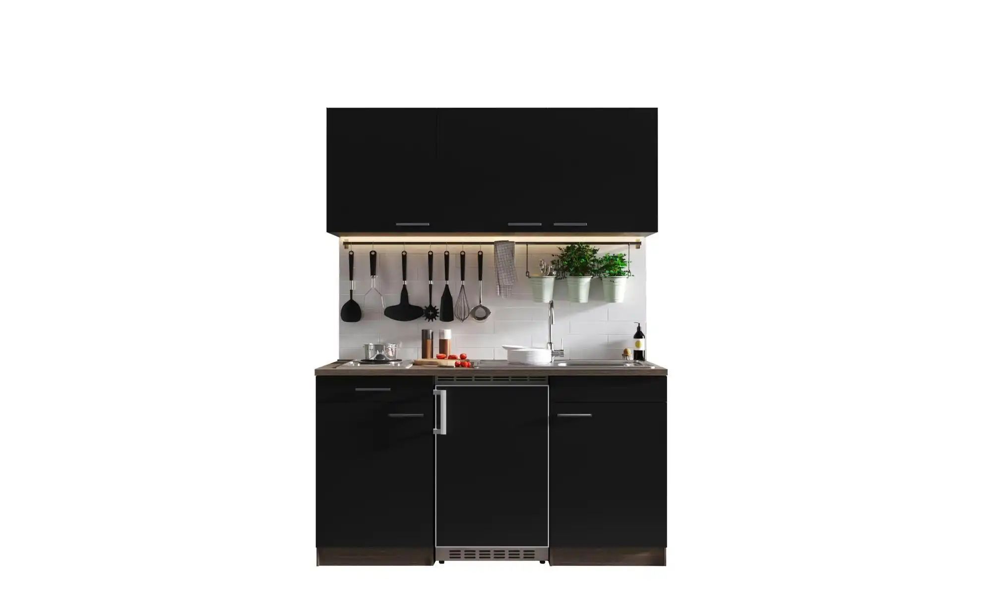 Respekta Schwarz Küche Küchenzeile Singleküche Eiche York Oliver 150 Cm - Image 3