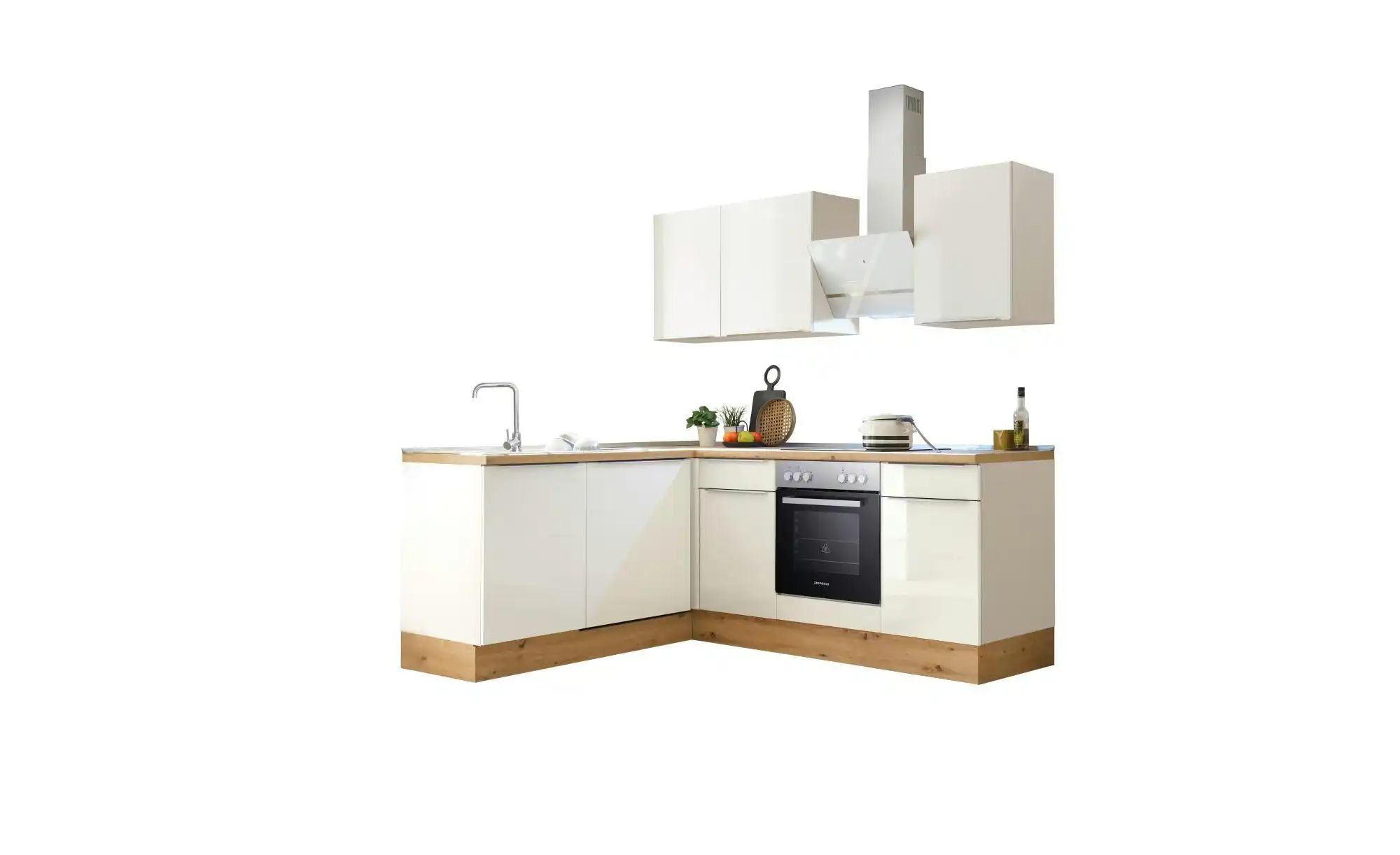 Respekta Weiß Küche Küchenzeile Winkelküche Marleen Premium 220 Cm Artisan Eiche - Image 3