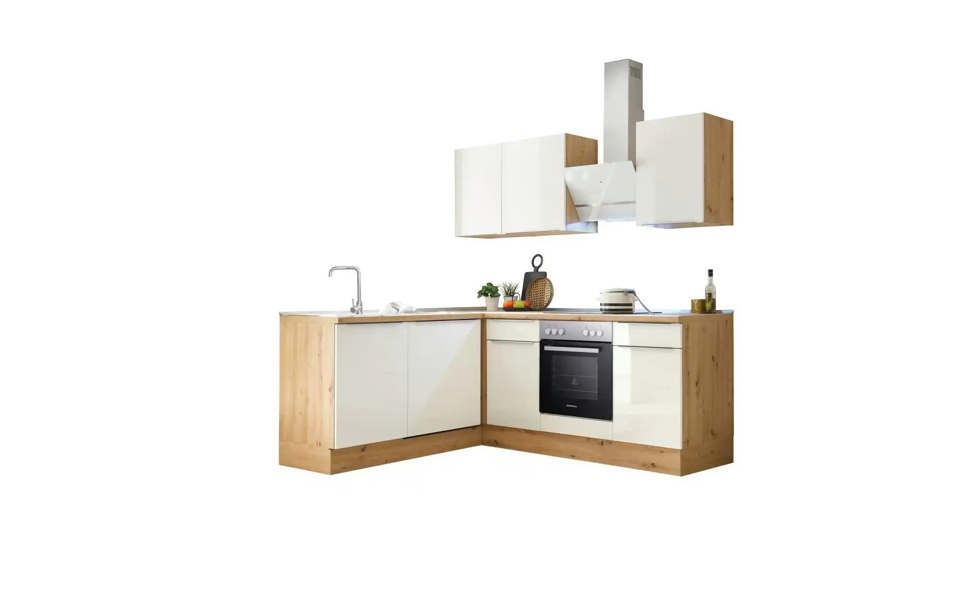 Respekta Weiß Küche Küchenzeile Winkelküche Marleen Premium 220 Cm Artisan Eiche - Image 3