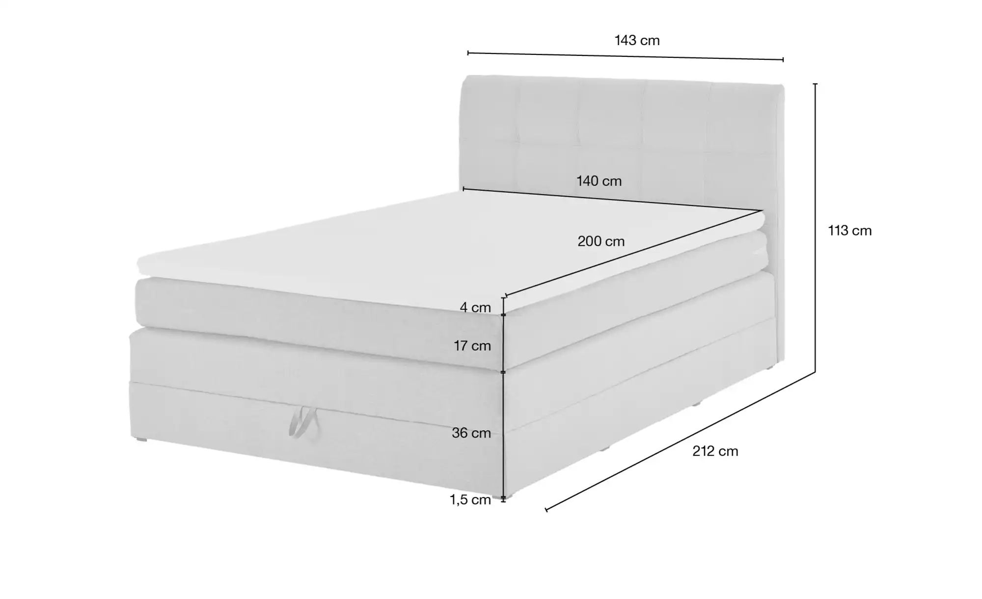 Boxspringbett New Bedford 1 | Sand (Beige) | Sconto