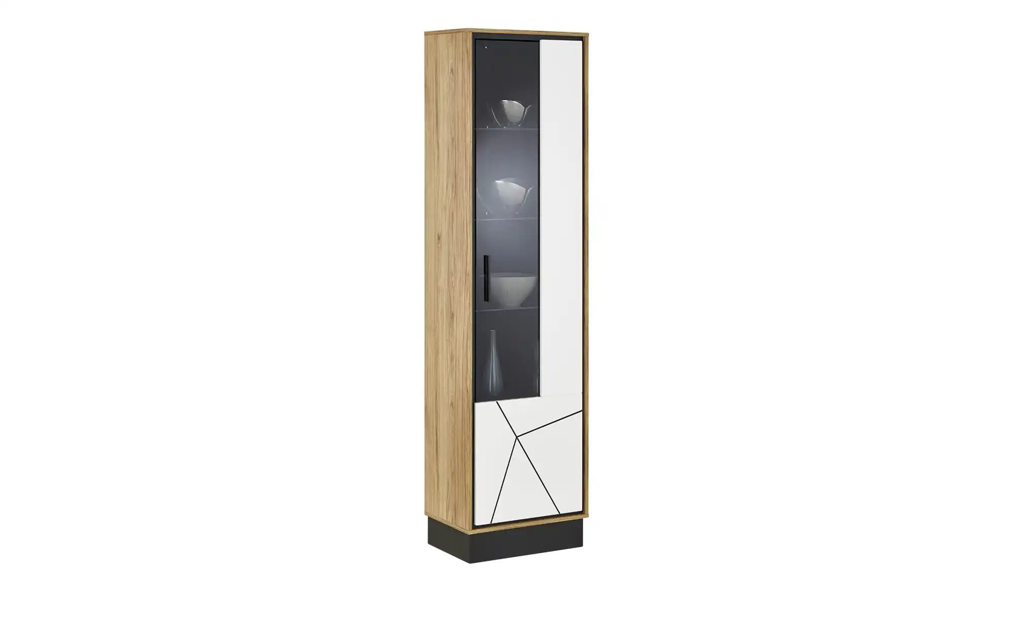 Vitrine Brolo | holzfarben | Maße (cm): B: 56,6 H: 208,5 T: 37.0 Schränke > Vitrinen - Sconto Image