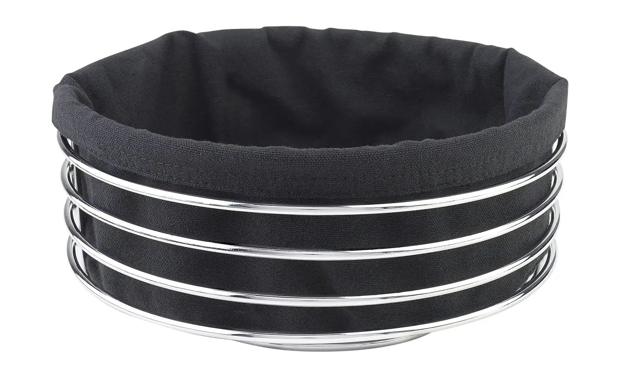 Justinus Brotkorb mit Stoffeinlage - schwarz - Metall - Sconto