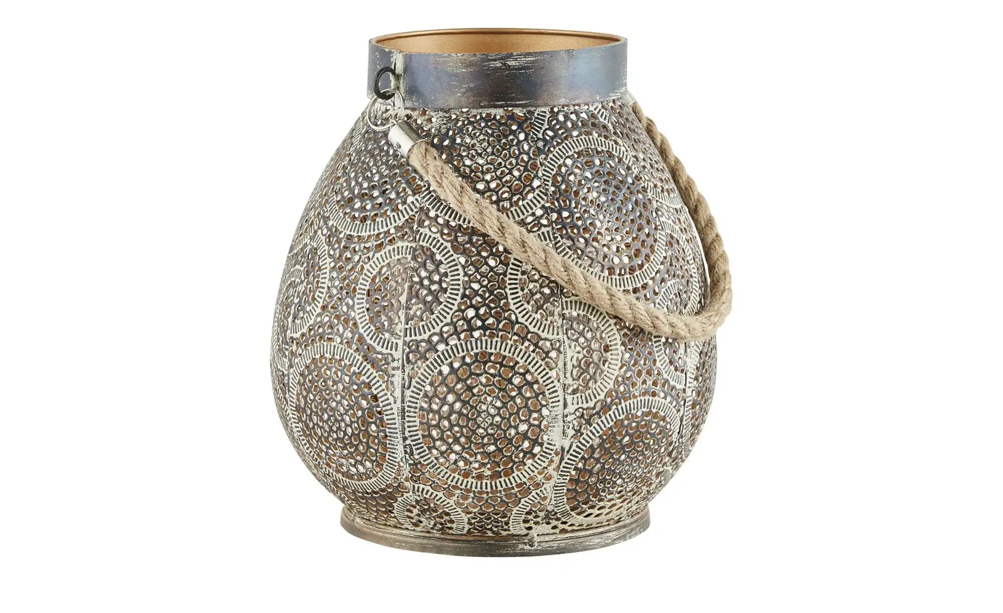 Laterne mit Henkel | gold | Metall | Maße (cm): H: 23,5 Ø: 21.5 Dekoration > Laternen & Windlichter - Sconto Image