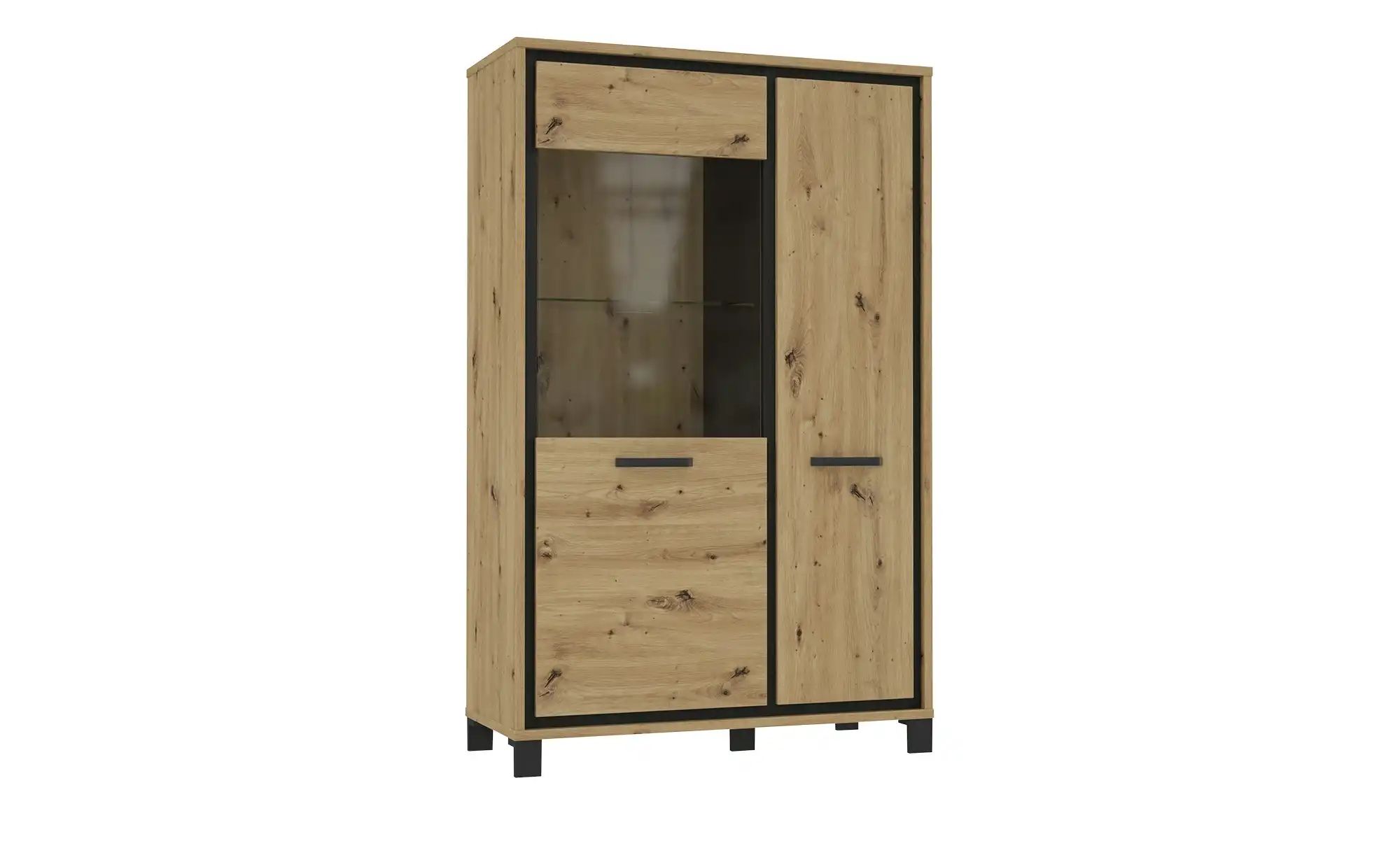 Forte Braun Vitrine "Trondheim", (Artisan Eiche), B:101,4Cm H:161cm T:41,5Cm, Dekorfolie, Fsc-Zertifizierter Holzwerkstoff, Metall, Sicherheitsglas... - Image 3