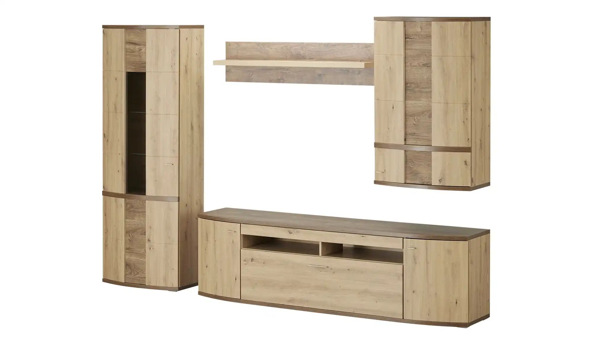 Wohnwand Grasse | holzfarben | Maße (cm): B: 357 H: 209 T: 50.0 Kommoden & Sideboards > Wohnwände - Sconto Image